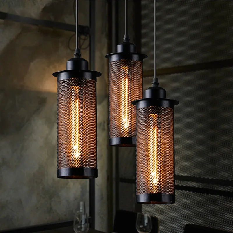 Retro Mesh Cage Pendant Light