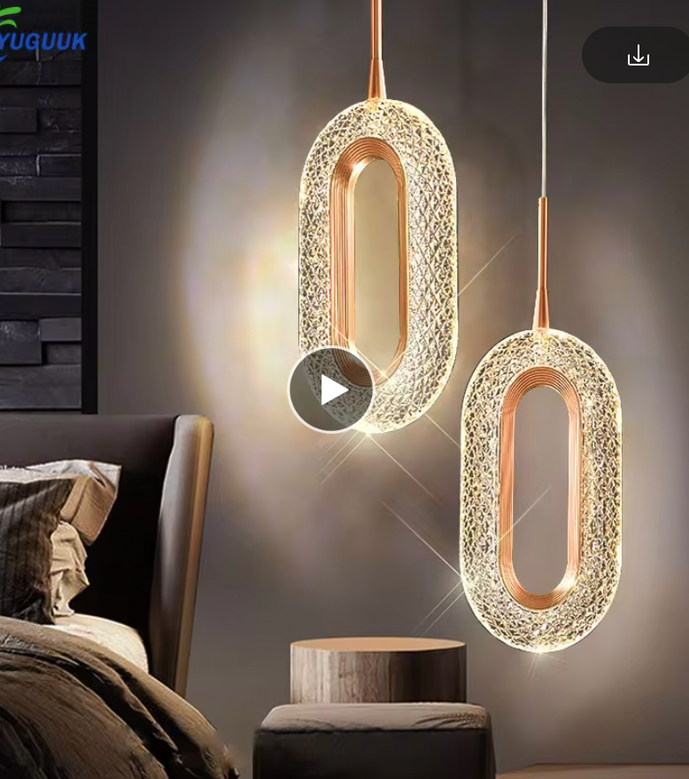 Modern Crystal Halo Pendant Light