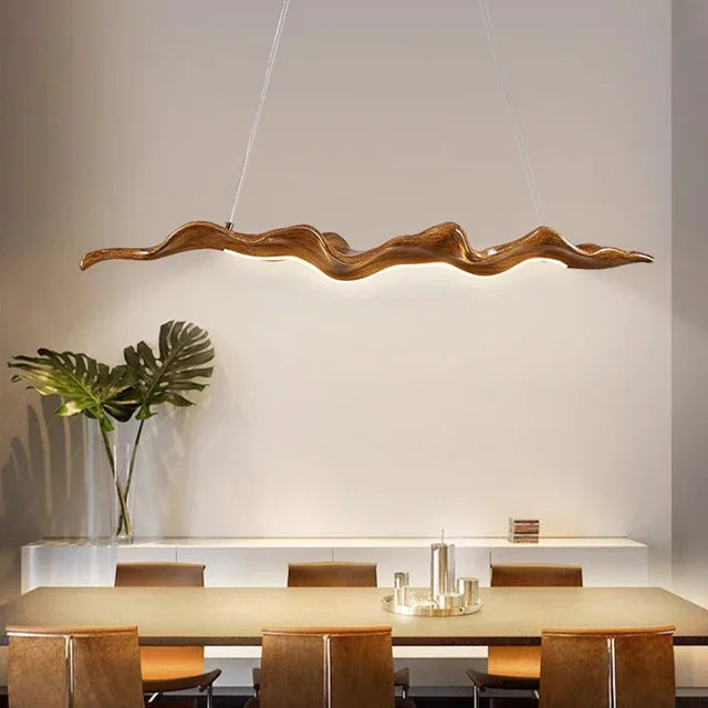 Vintage leaf pendant lights with tea house style LED chandelier fixtures for indoor decor lighting