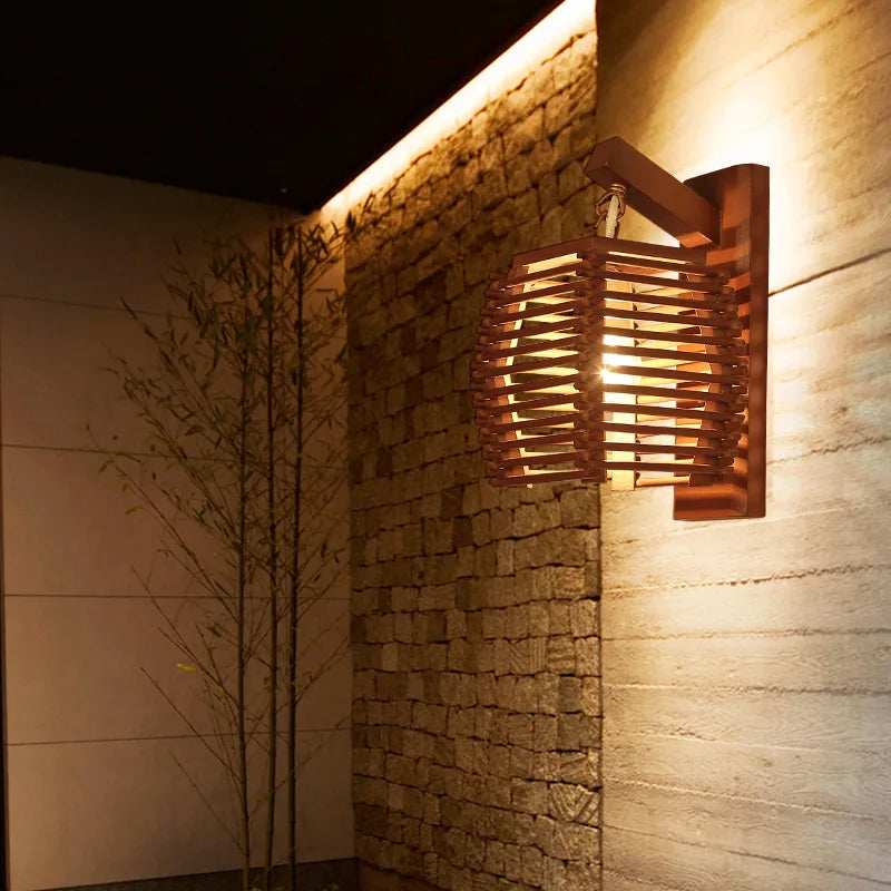 Hand Crafted Bamboo Harmony Wall Sconce