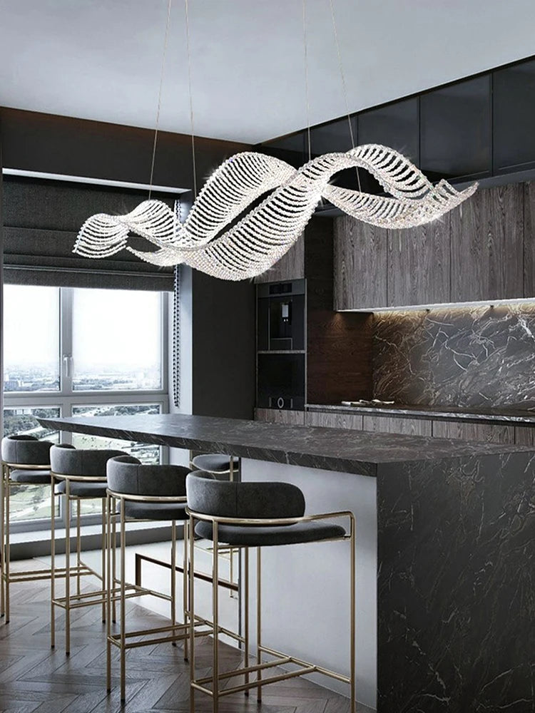 Modern Art Wave Ceiling Chandeliers