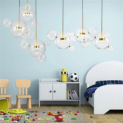 Nordic Modern Clear Glass Bubbles Chandelier