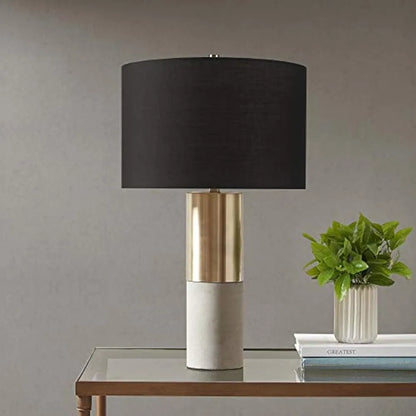 Hampton Black & Golden Concrete Table Lamp