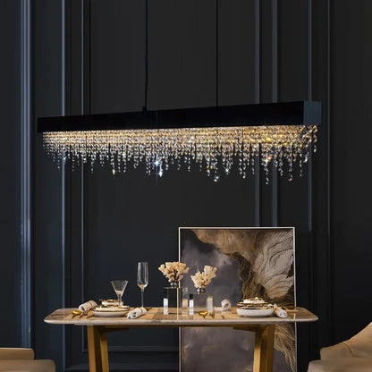 Modern Kitchen Island Crystal Chandelier