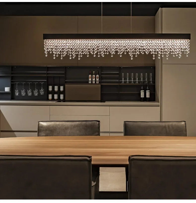 Modern Kitchen Island Crystal Chandelier