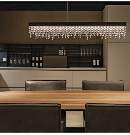 Modern Kitchen Island Crystal Chandelier