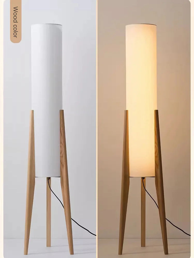 Nordic Retro Walnut Color Floor Lamp