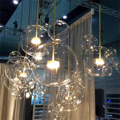 Nordic Modern Clear Glass Bubbles Chandelier