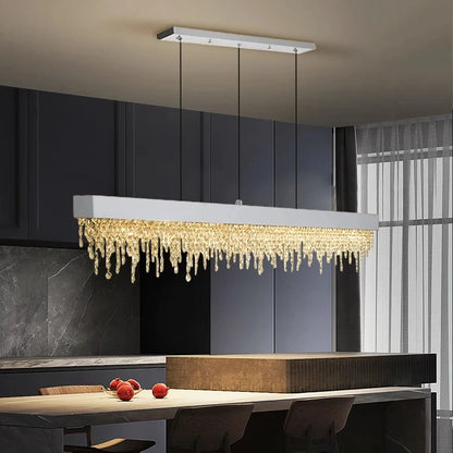 Modern Kitchen Island Crystal Chandelier