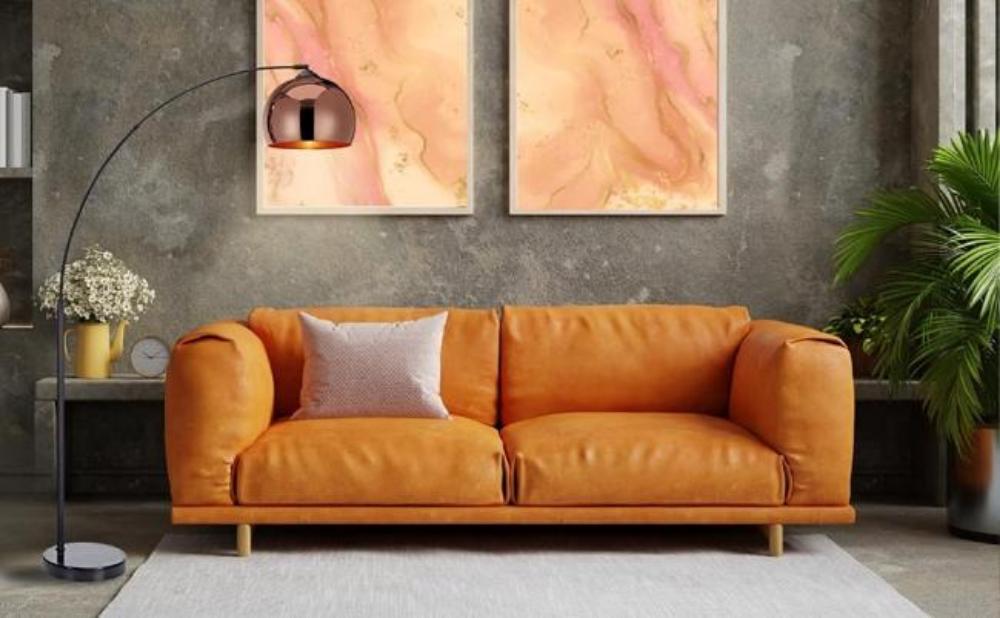 Copper Shade Arc Floor Lamp