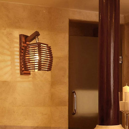 Hand Crafted Bamboo Harmony Wall Sconce