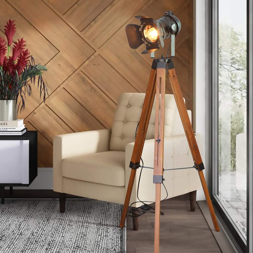 Retro Wooden Floor Lamp - American Style