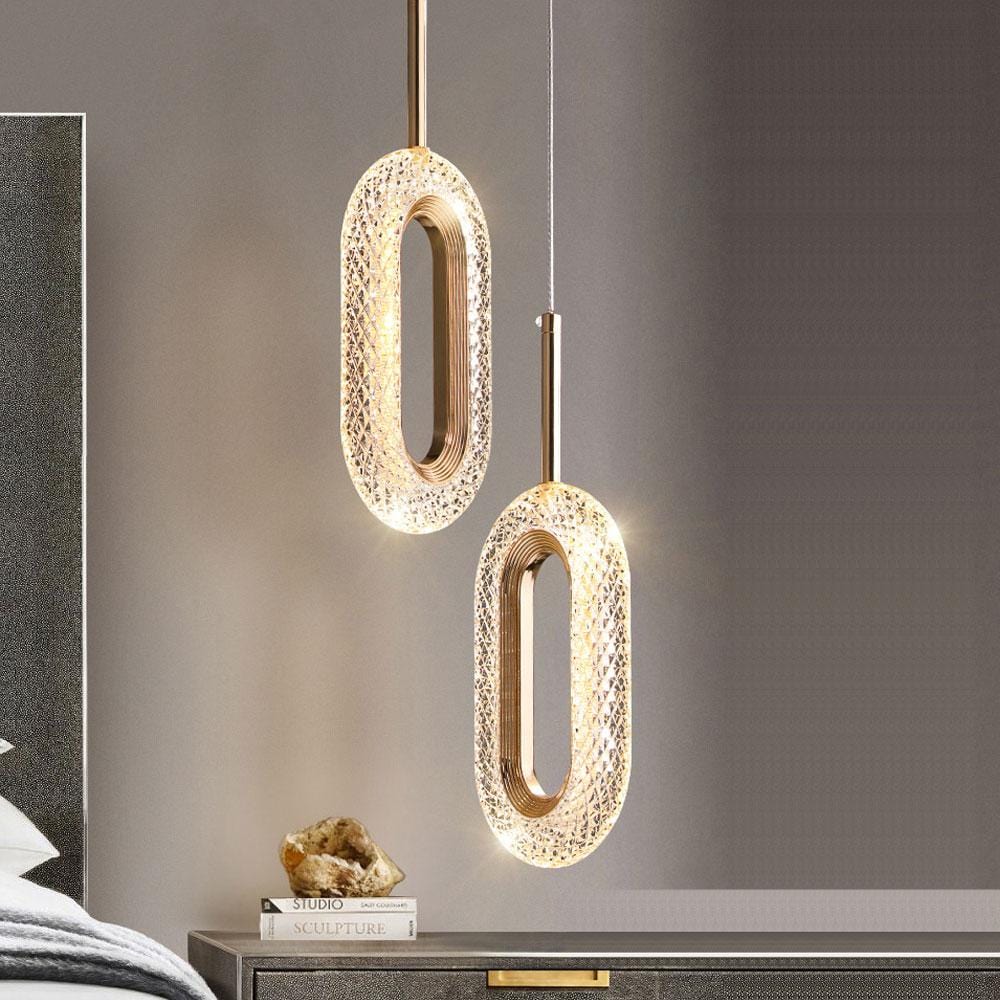 Modern Crystal Halo Pendant Light